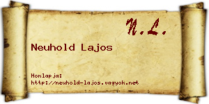 Neuhold Lajos névjegykártya